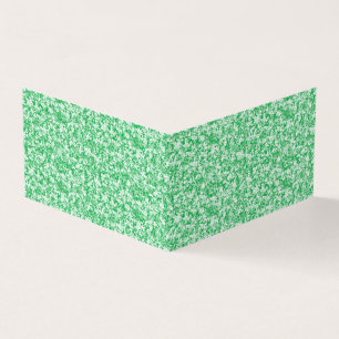 Tarjeta fondo verde y blanco con pequeños puntos blancos