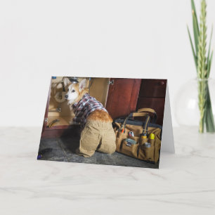 Tarjeta Fontanero Corgi carta en blanco