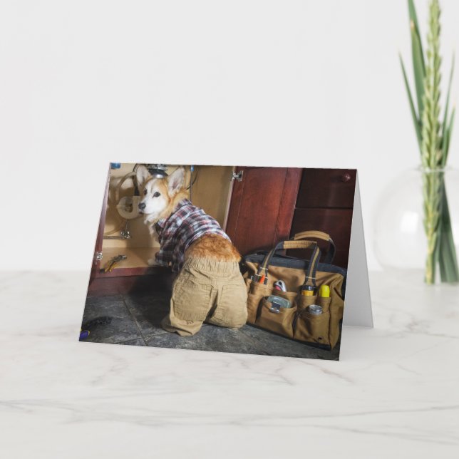 Tarjeta Fontanero Corgi carta en blanco (Anverso)