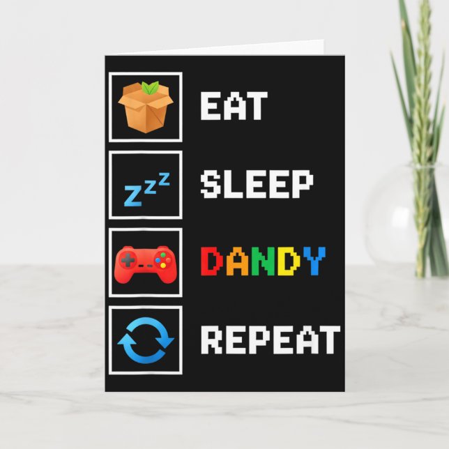 Tarjeta Food &amp; Drink Eat Sleep Dandy Repeat Xel Foodie (Anverso)