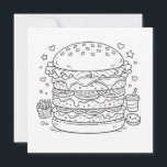 Tarjeta Food Burger Coloring Page Black White Card<br><div class="desc">Food Coloring Page,  Burger Coloring Card in Black and White</div>