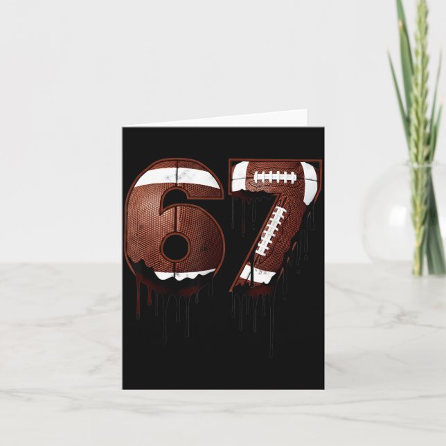 Tarjeta Football 67 Six Seven Funny Gen Alpha Meme Drip  (Anverso)