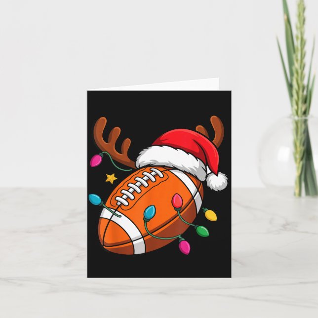 Tarjeta Football American Reindeer Horns Christmas Xmas Ba (Anverso)