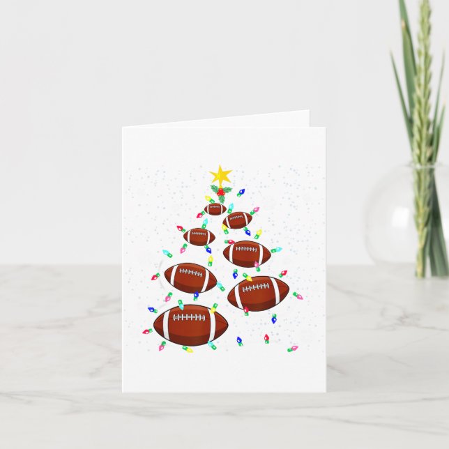 Tarjeta Football Christmas Tree Light Xmas Football Boys G (Anverso)