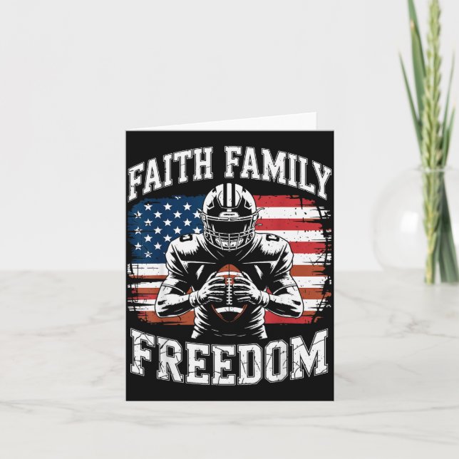 Tarjeta Football Faith Family Dom Patriotic Christian Foot (Anverso)
