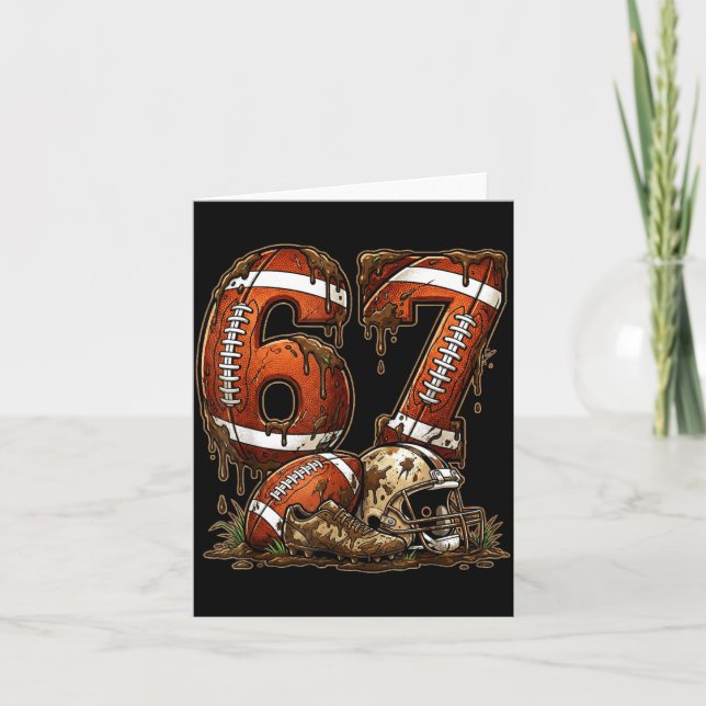 Tarjeta Football Six Seven Drip 67 Meme Funny 6-7 Football (Anverso)