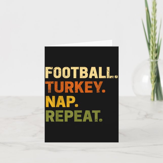 Tarjeta Football Turkey Nap Repeat Thanksgiving Costume Le (Anverso)