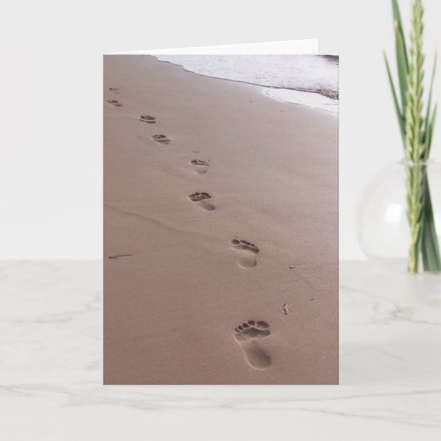 Tarjeta Footprints Blank Greet Card (Anverso)