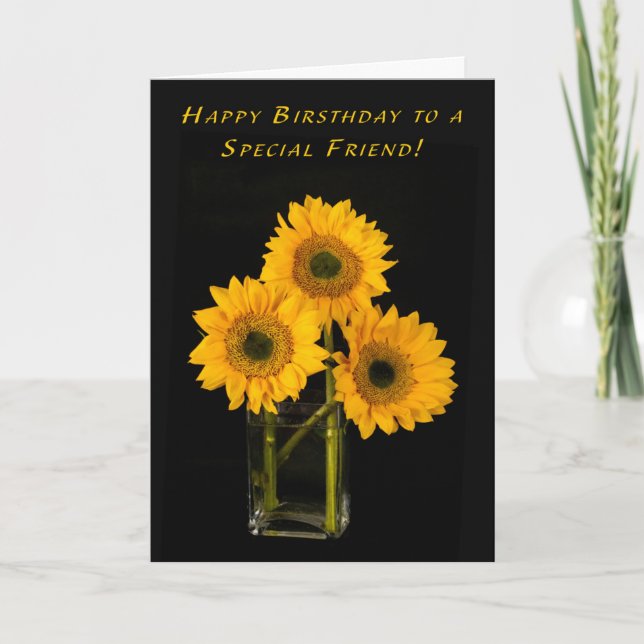 Tarjeta For a Special Friend Sunflower Birthday (Anverso)