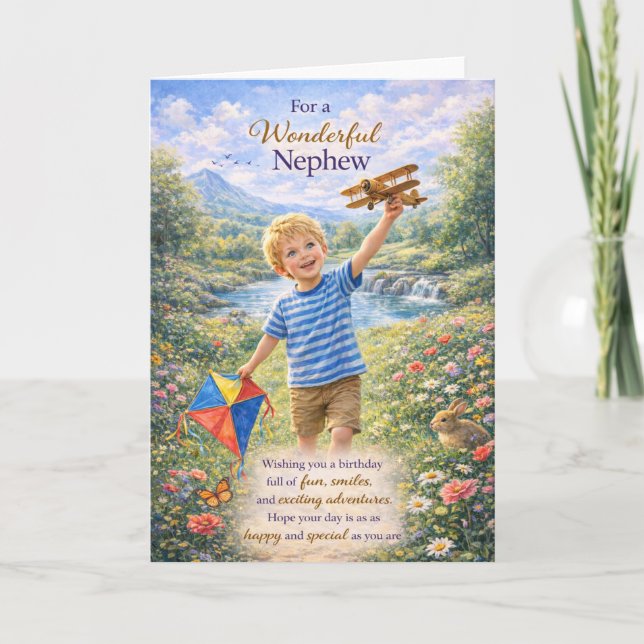Tarjeta For a Wonderful Nephew Birthday Card (Anverso)