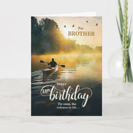 Tarjeta For Brother on His Birthday Rowing Kayak on Lake
