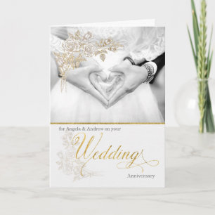 Tarjeta for Couple with Name Wedding Anniverary