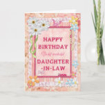 Tarjeta For Daughter-in-Law, craft birthday card<br><div class="desc">Say Happy Birthday with a delightful scrap-booking crafts card. With lots of flowers,  butterflies,  and even a friendly caterpillar,  this card is sure to delight. Copyright Norma Cornes.</div>