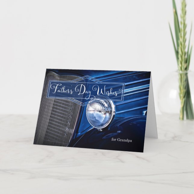 Tarjeta for Grandpa on Father's Day Retro Theme Classic (Anverso)