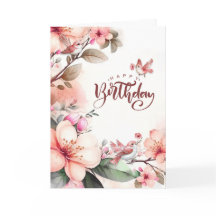 for Her Birthday Botanical with Peach Magnolias