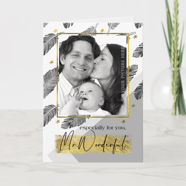 Tarjeta For Husband on Father's Day Custom Photo Card (Anverso)