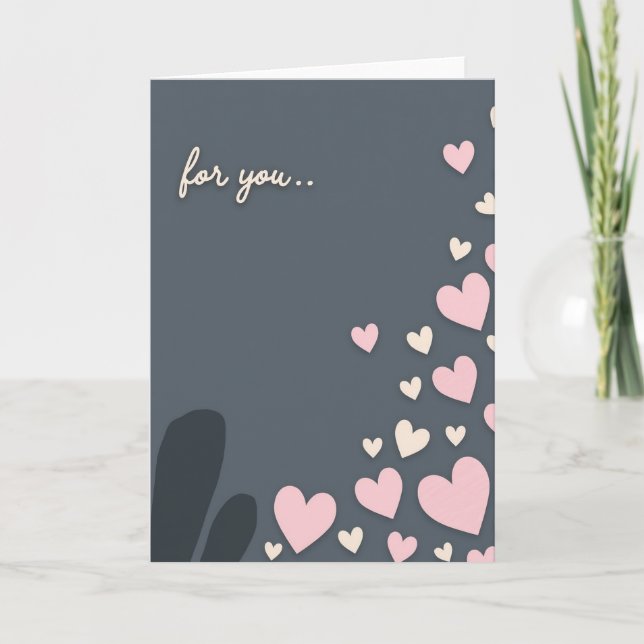 Tarjeta For You Hearts Simple Love Card (Anverso)