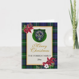 Tarjeta Forbes Scottish Clan Tartan & Crest