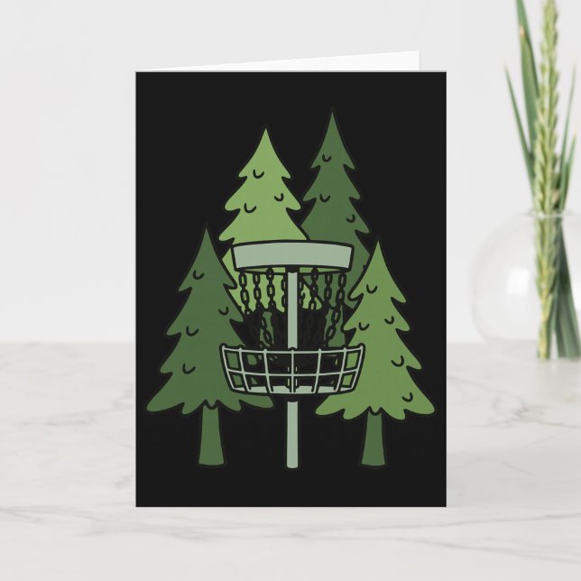 Tarjeta Forest Disc Golf Sket Funny Disc Golfing Scene  (Anverso)