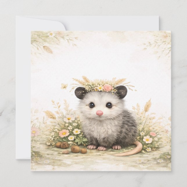 Tarjeta Forest friend woodland opossum  (Anverso)