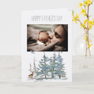 Tarjeta Forest Woodland Deer Father's Day with Photo