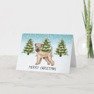 Tarjeta Forestal de invierno con nieve y llanta de nieve