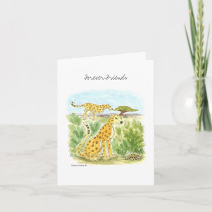 Tarjeta Forever Friends Two Cheetah Blank Note Card