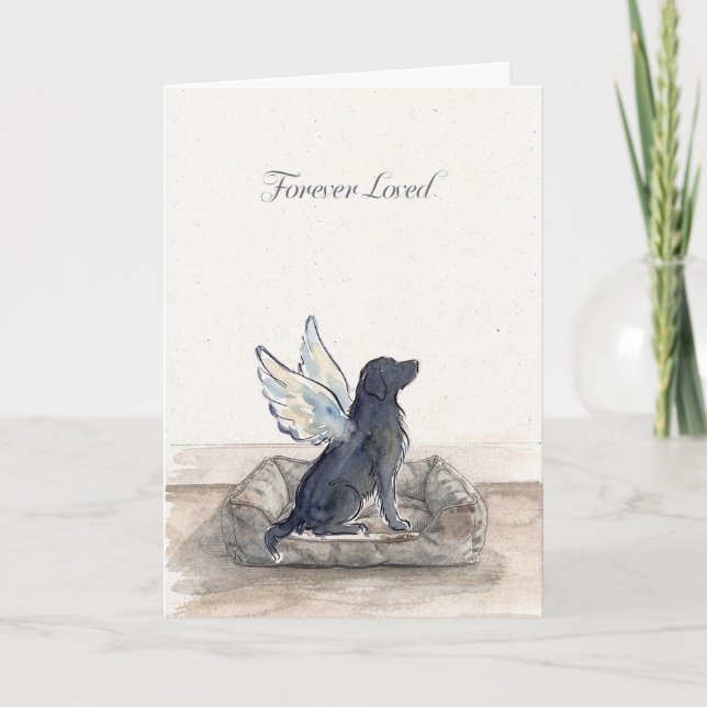 Tarjeta Forever Loved Angel Dog Pet Memorial Sympathy (Anverso)