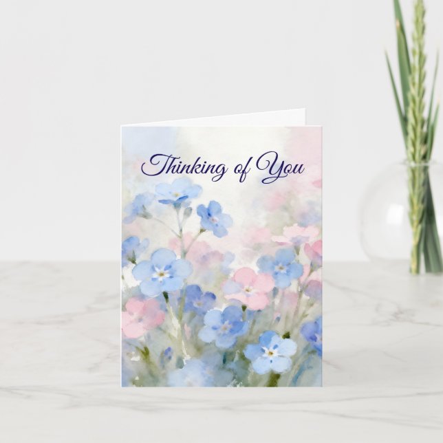 Tarjeta Forget-Me-Not Folded Greeting Card (Anverso)