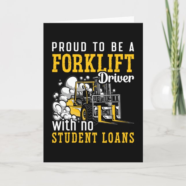 Tarjeta Forklift Operator Proud To Be A Forklift Driver (Anverso)