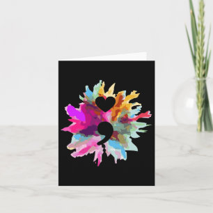 Tarjeta Forma cardíaca Semicolón Regalo Prevención del sui