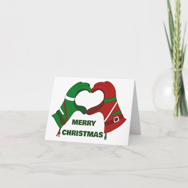 Tarjeta Forma de corazón de los guantes de esquí personali (Anverso)