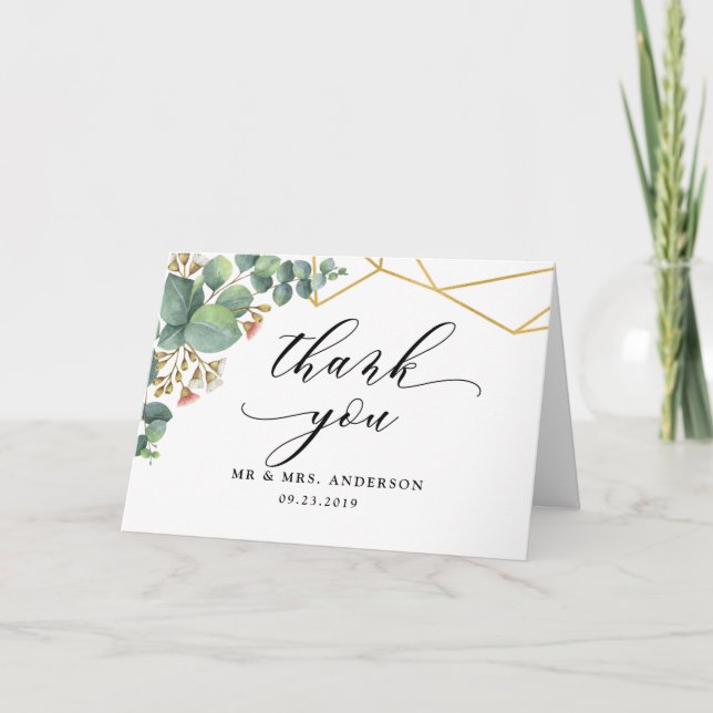 Tarjeta Forma geométrica de oro de Eucalyptus (Anverso)