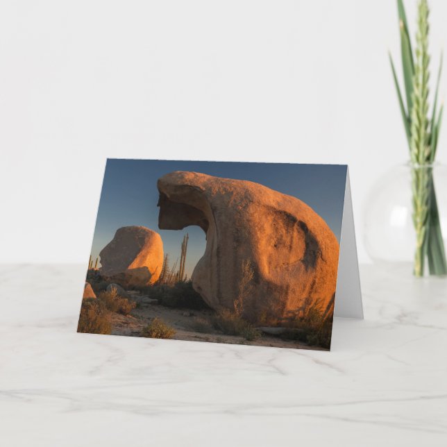 Tarjeta Formaciones rocosas al atardecer (Anverso)