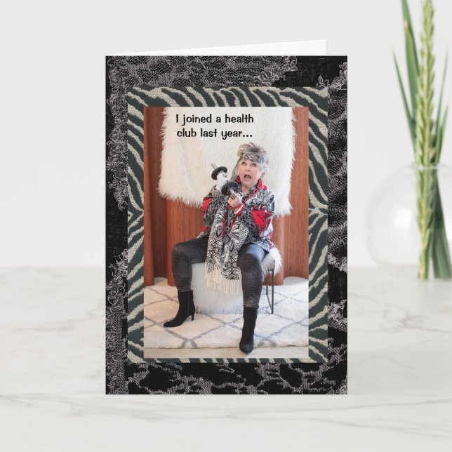 Tarjeta Formar parte de un club de salud significa ir allí (Anverso)