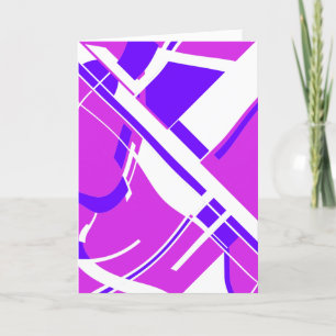 Tarjeta Formas geométricas de negrita de color morado blan