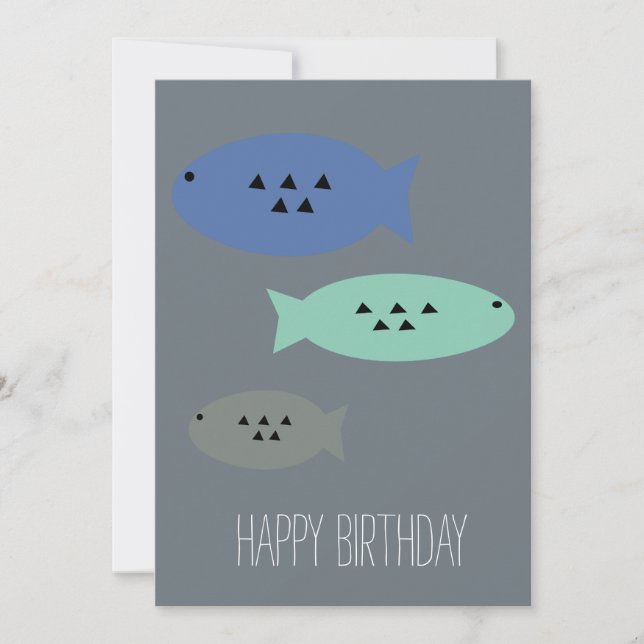 Tarjeta Formas Geométricas de Peces Modernos Náuticos (Anverso)