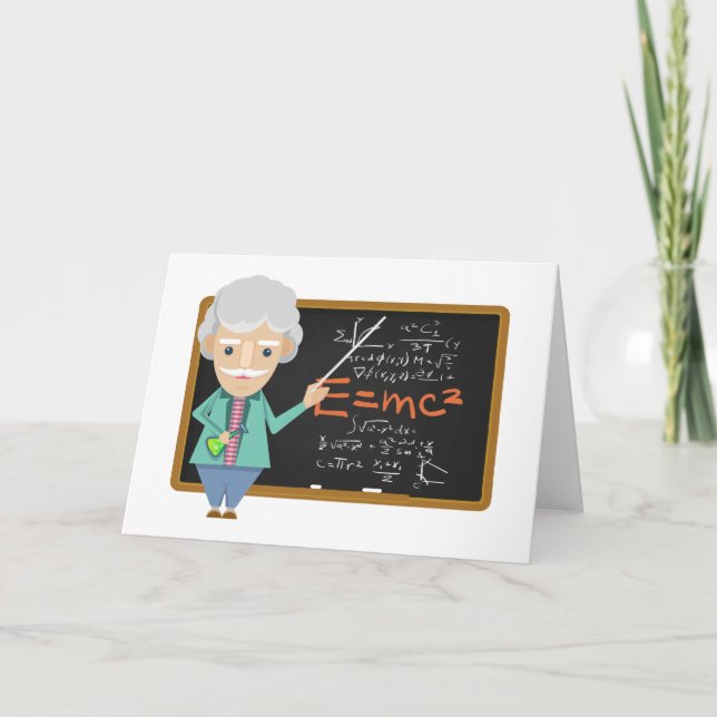 Tarjeta Fórmula EMC2 de profesor de ciencias (Anverso)