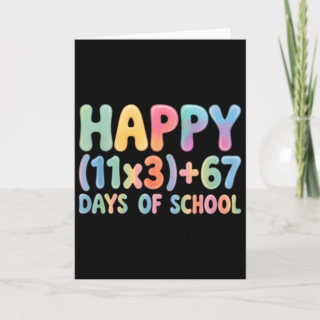 Tarjeta Fórmula Matemática 100 Días De Escuela Divertido 6 (Anverso)