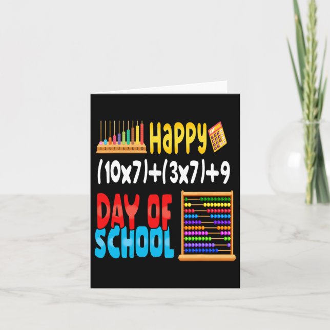Tarjeta Fórmula Matemática 100 Días De Escuela Para Estudi (Anverso)