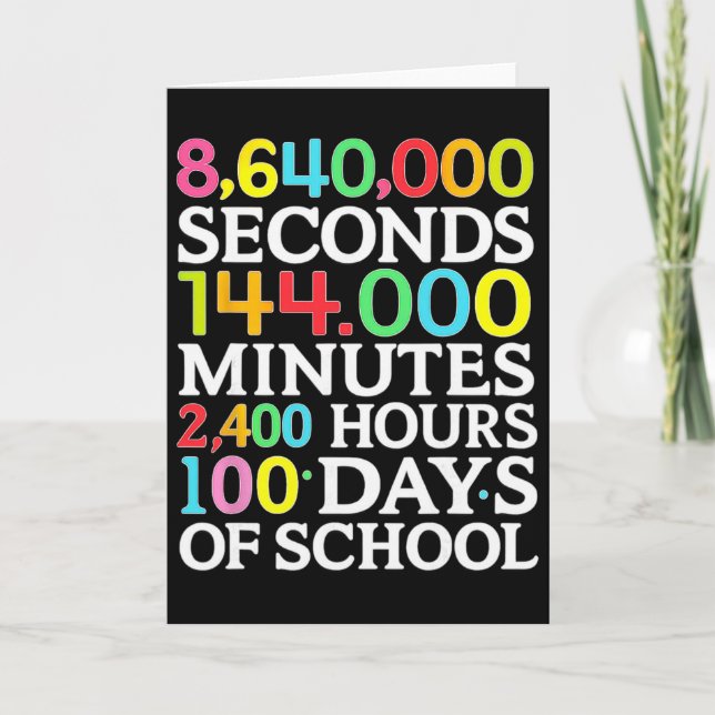Tarjeta Fórmula Matemática 100 Días De Escuela Profesor De (Anverso)