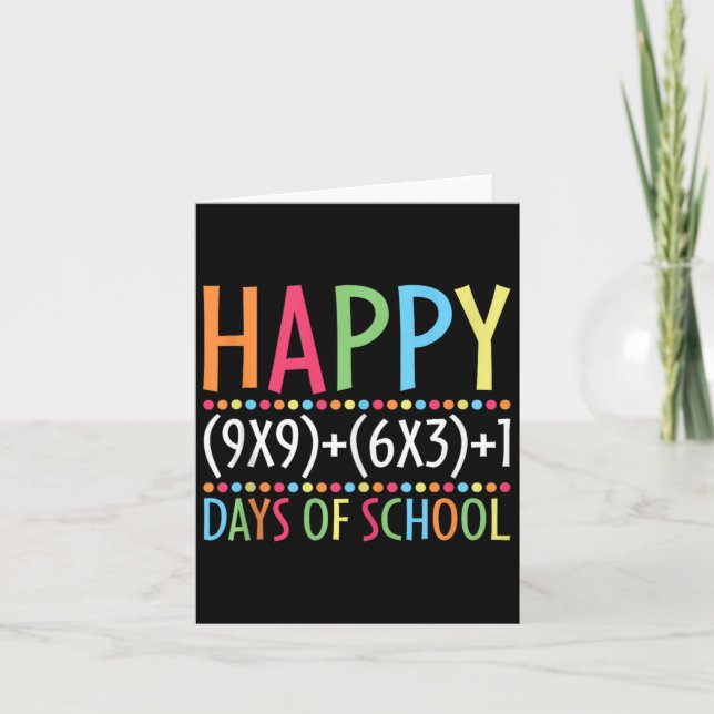 Tarjeta Fórmula Matemática 100 Días De Maestra Divertida E (Anverso)