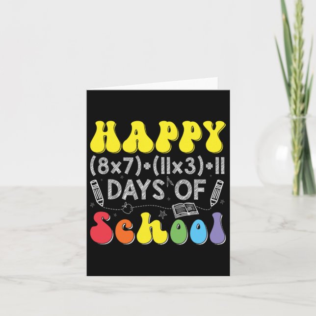 Tarjeta Fórmula Matemática 100 Días De Maestra Divertida E (Anverso)