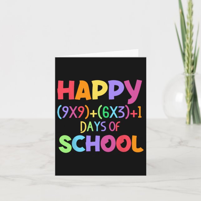 Tarjeta Fórmula Matemática 100 Días De Maestra Divertida E (Anverso)