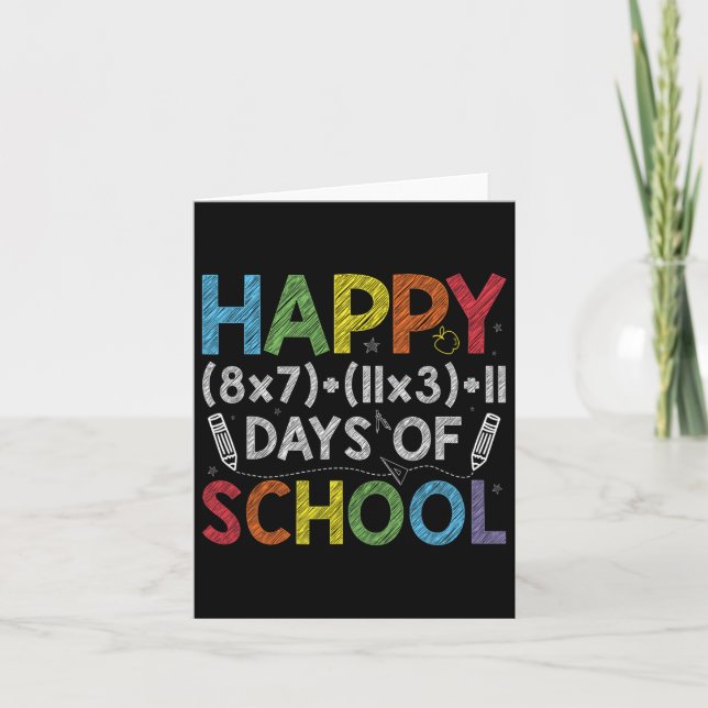 Tarjeta Fórmula Matemática 100 Días De Maestra Divertida E (Anverso)
