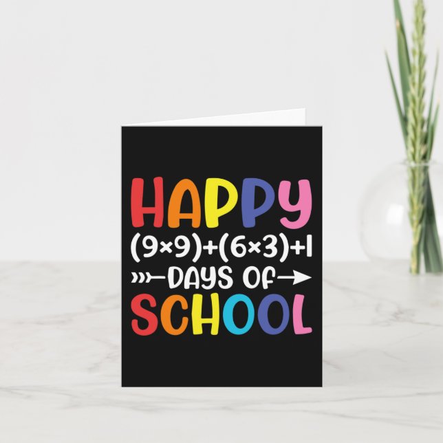 Tarjeta Fórmula Matemática 100 Días De Maestra Divertida E (Anverso)