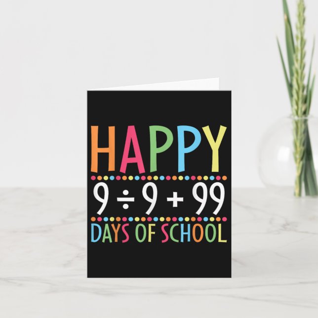 Tarjeta Fórmula Matemática 100 Días De Maestra Divertida E (Anverso)