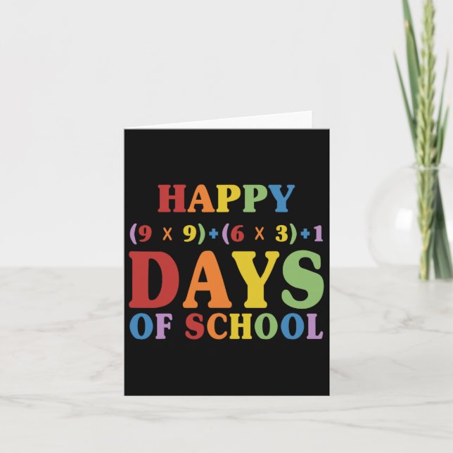 Tarjeta Fórmula Matemática 100 Días De Maestra Divertida E (Anverso)