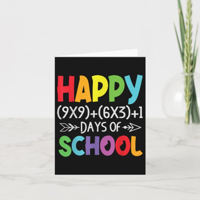 Tarjeta Fórmula Matemática 100 Días De Regalos Escolares M (Anverso)