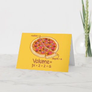 Tarjeta Fórmula Matemática del Volumen de Pizza = Pi*z*z*a